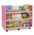 Bubblegum Library Unit With 2 Angled & 1 Horizontal Shelf On Both Sides - view 3