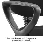 Eclipse 2 Lever Task Operator Chair With Loop Arms And Hi-Rise Draughtsman Kit - view 2