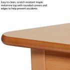 Trapezoid Melamine Top Wooden Table - 1120 x 560mm - view 2