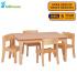 Small Rectangle Melamine Top Wooden Table And 4 Stacking Chairs Set - view 1