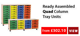 Ready Assembled Quad Column Tray Storage Units
