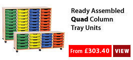 Ready Assembled Quad Column Tray Storage Units