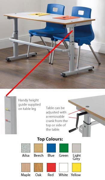 HA200 Height Adjustable Table - MDF Top with MDF Bullnose Edge