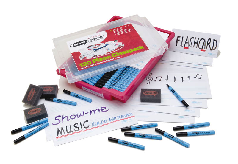 120 Piece Classpack With Music-Ruled A4 Whiteboards