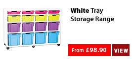 Ready Assembled White Tray Storage Range